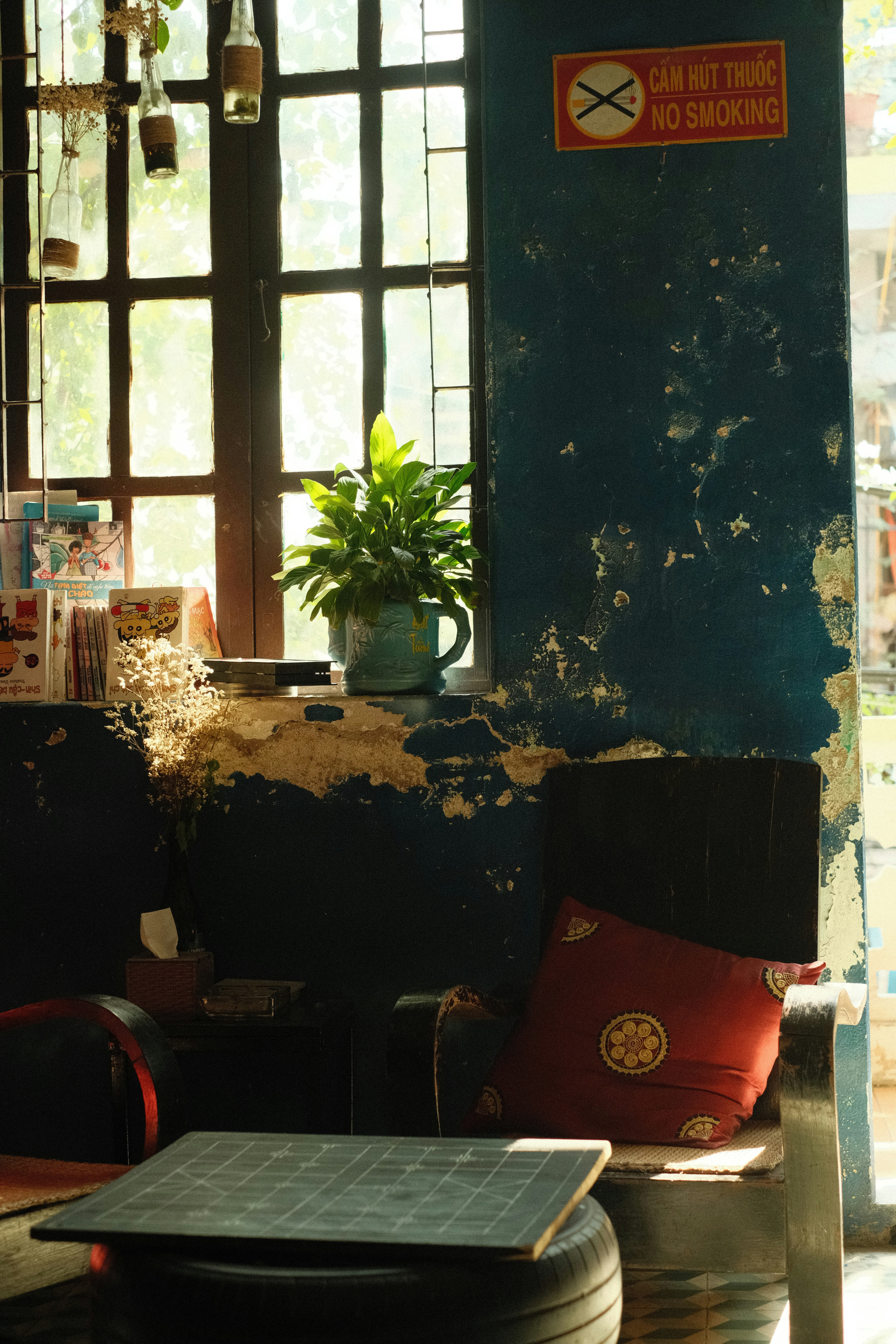 a chair and a table in a room