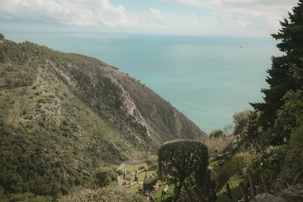 a scenic view of the ocean from a cliff