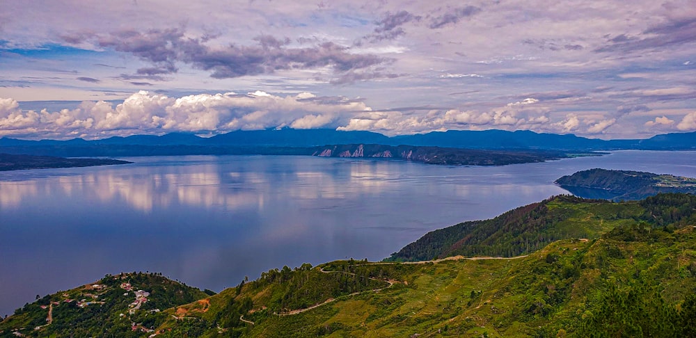 a scenic view of a large body of water