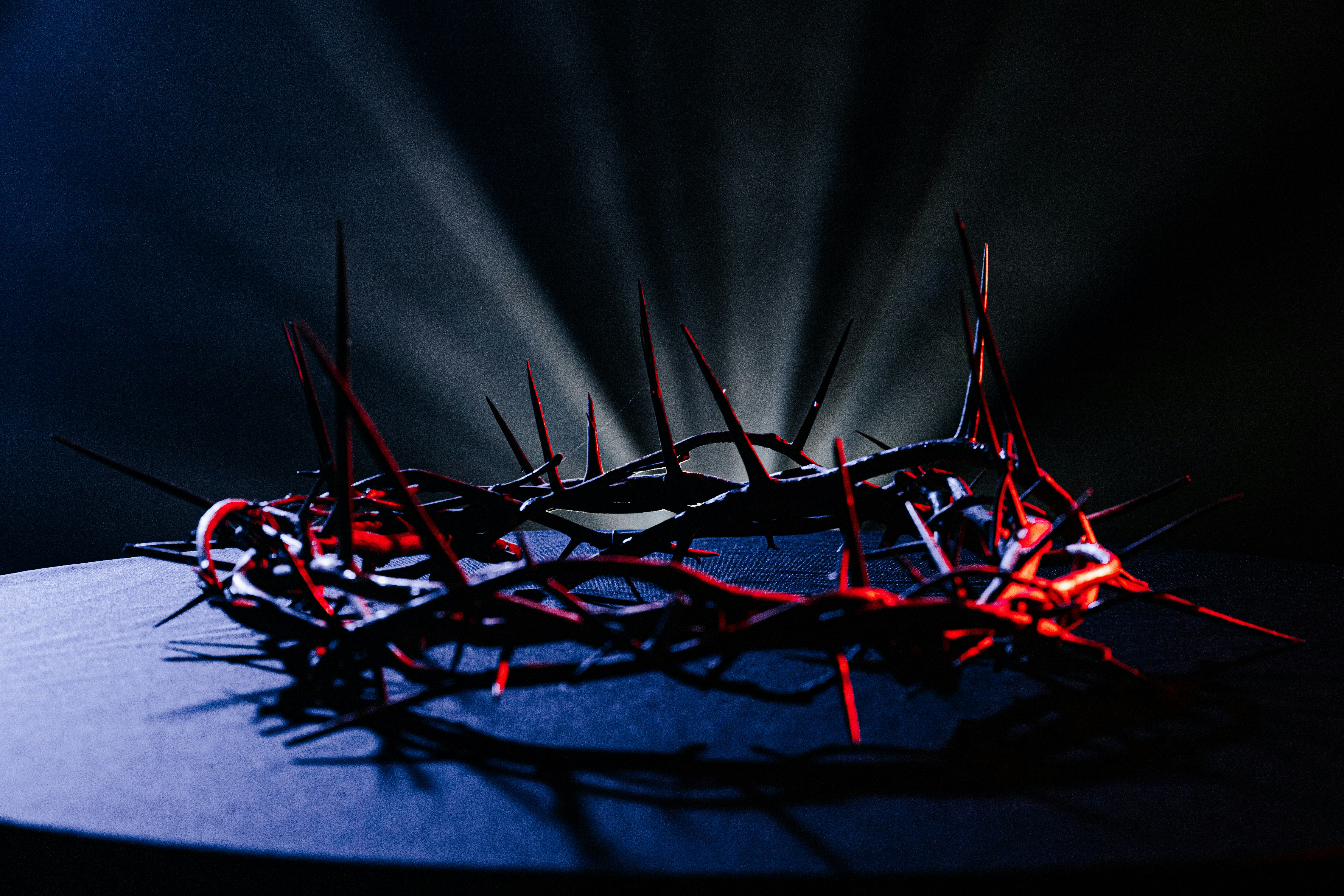 a crown of thorns sitting on top of a table