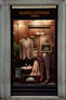 a window display of a man's suit and tie