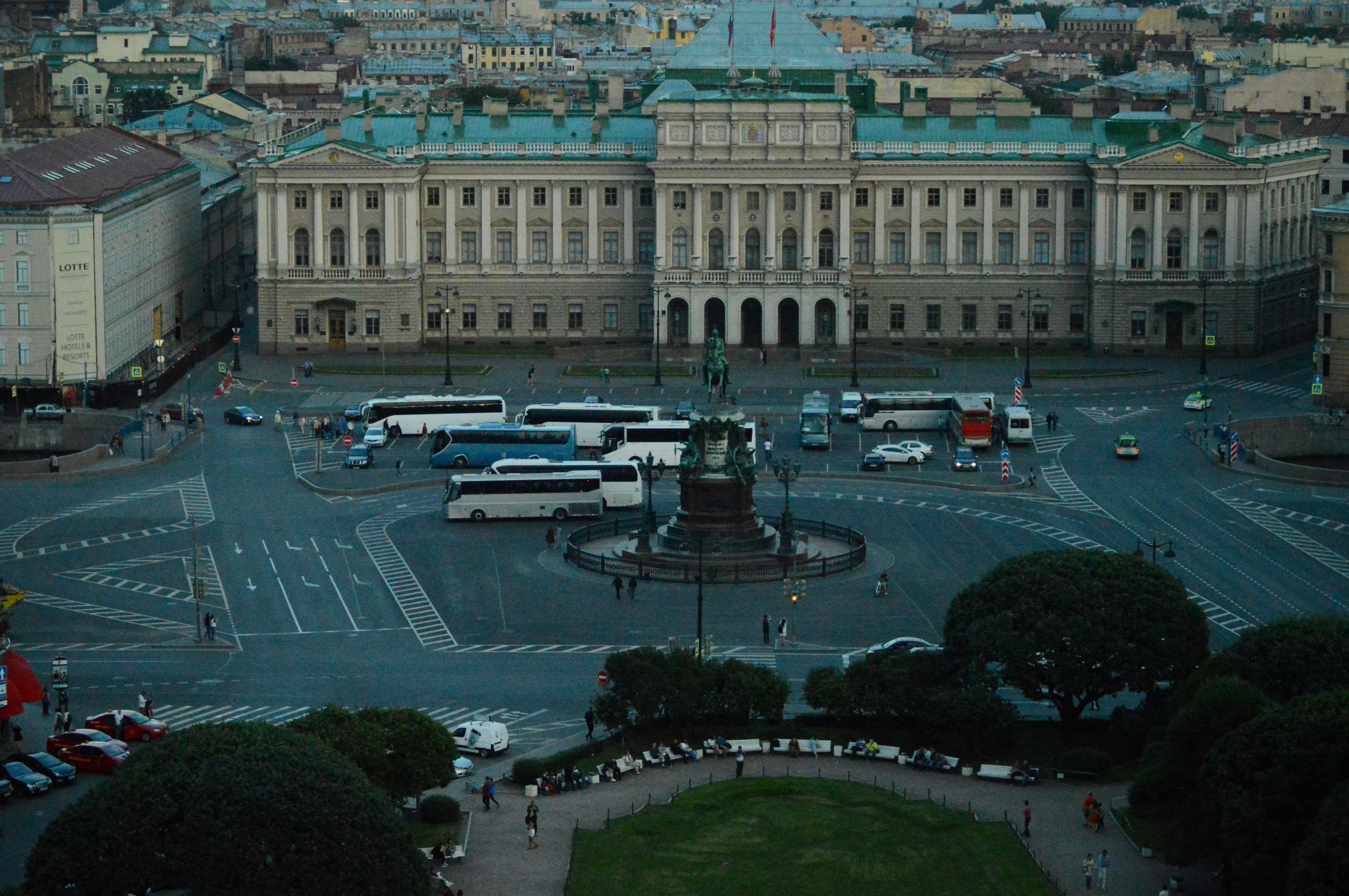 a view of a city from a tall building