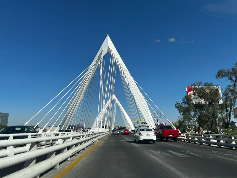International border bridge crossing between the United States and Mexico