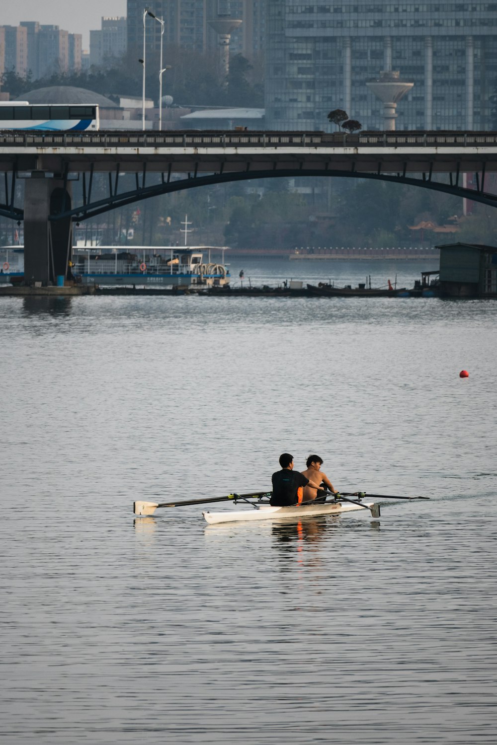 a couple of people that are in a boat