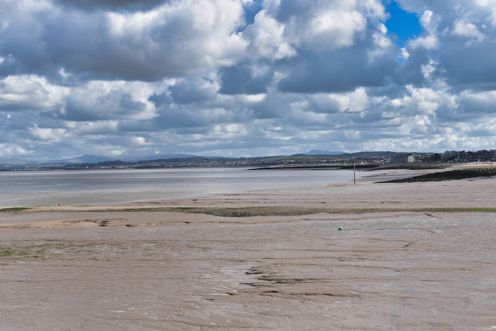 a large body of water sitting under a cloudy sky