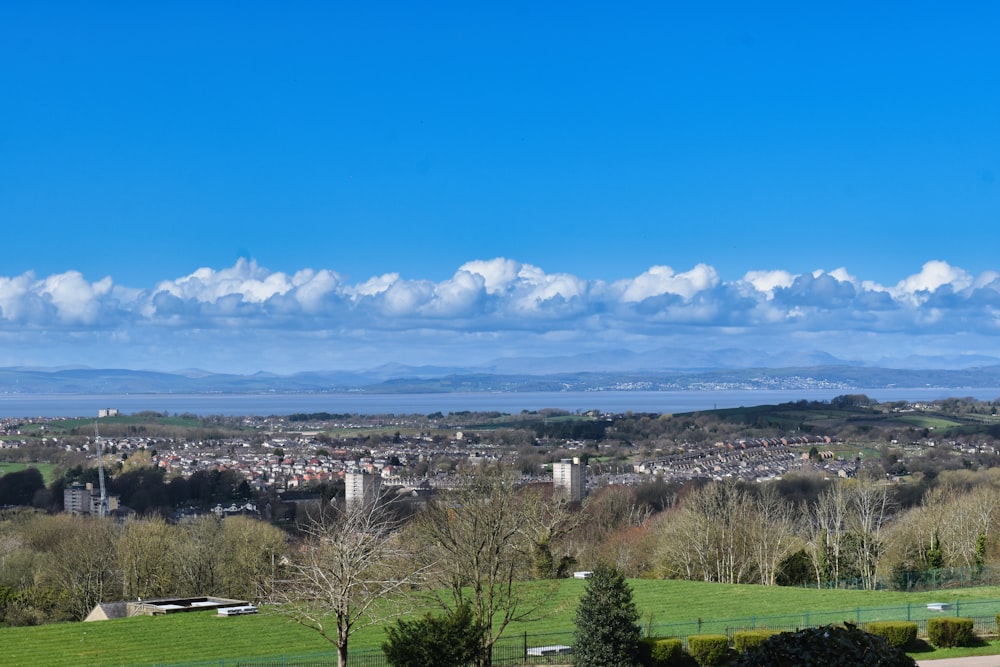 a view of a city from a hill