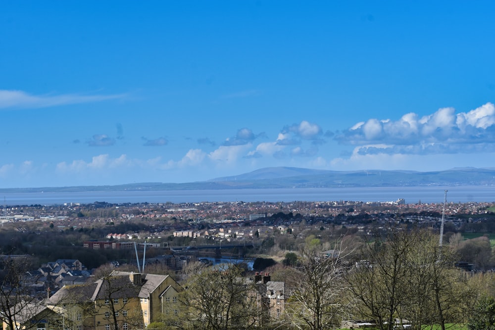 a view of a city from a hill