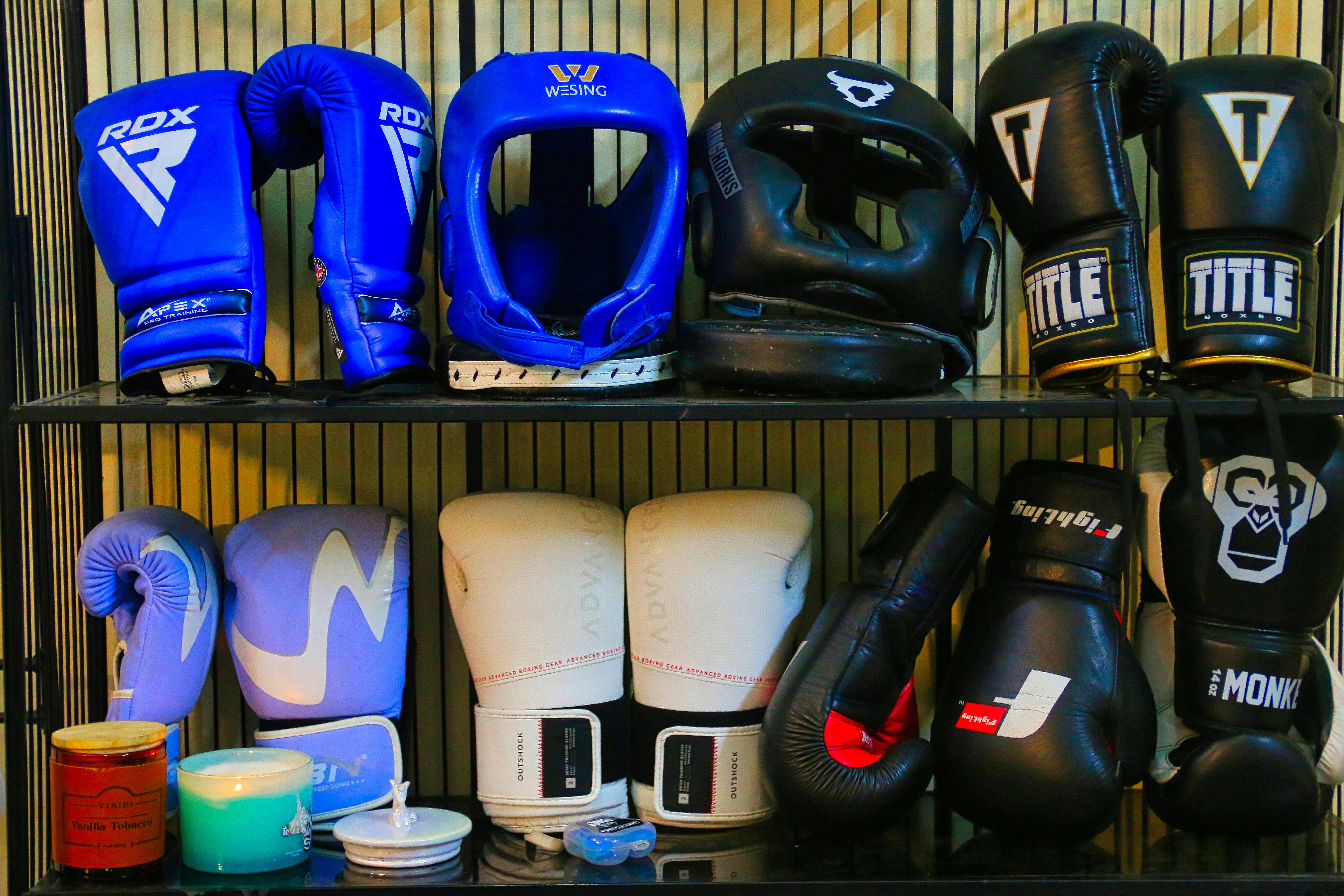 Boxing gloves display