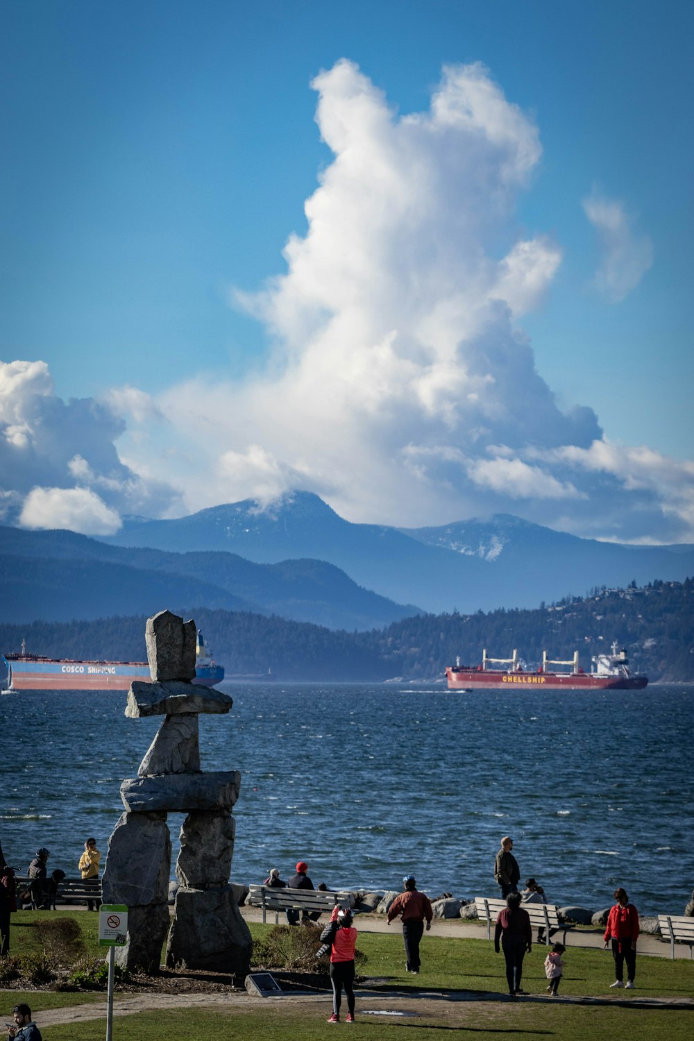 a large body of water surrounded by mountains