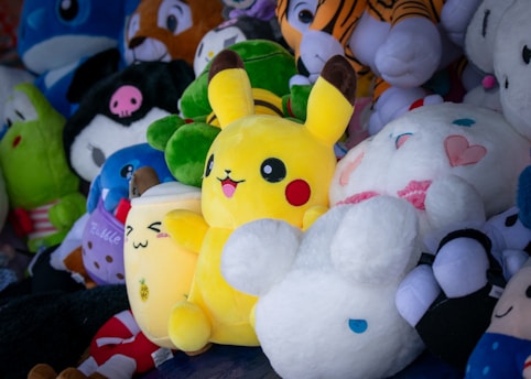 a bunch of plushies