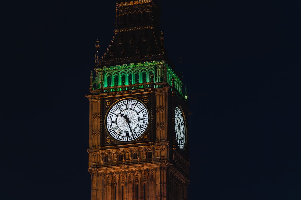 La torre dell'orologio del Big Ben che domina la città di Londra