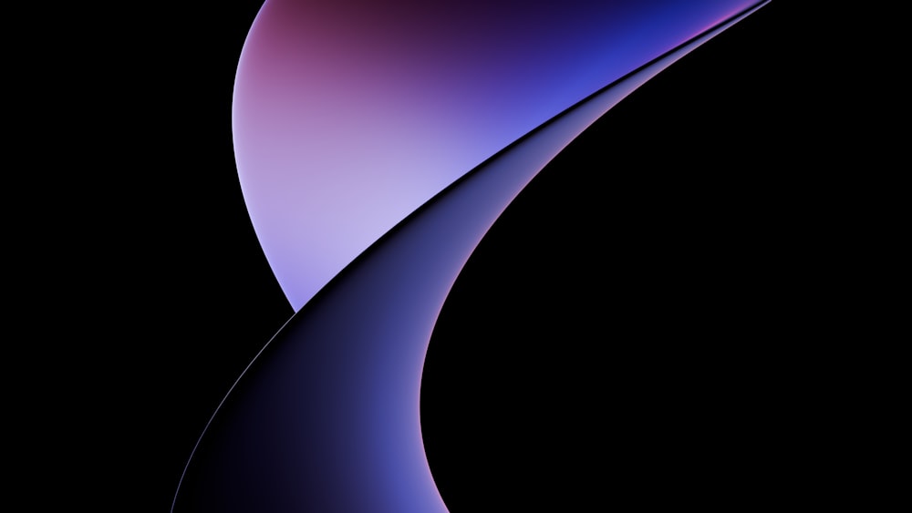 ein schwarzer Hintergrund mit einer violetten und blauen Welle