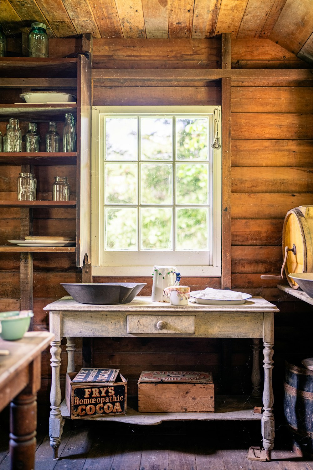 a kitchen with a sink and a window