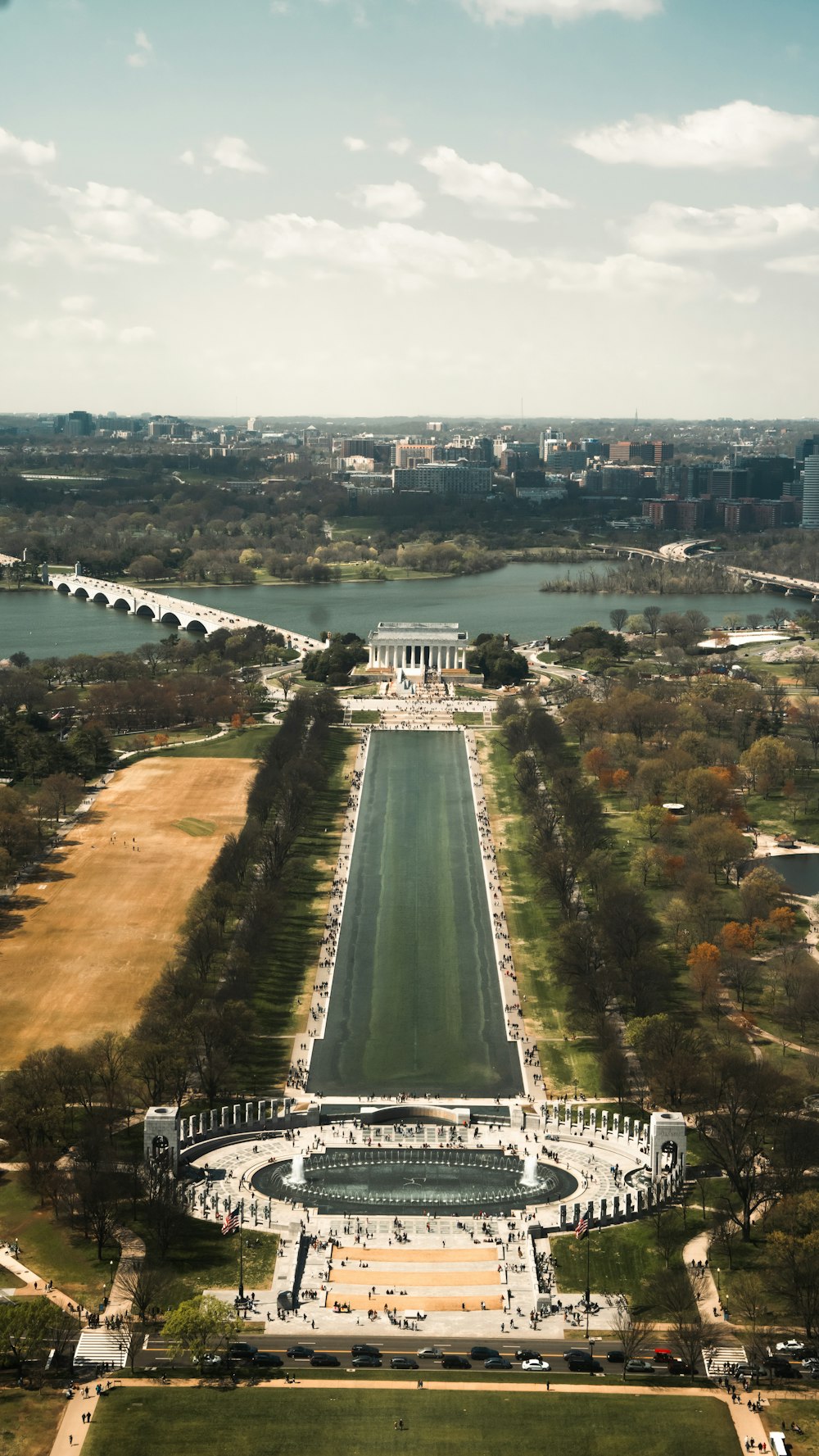 Una vista aérea del Monumento a Lincoln en Washington DC