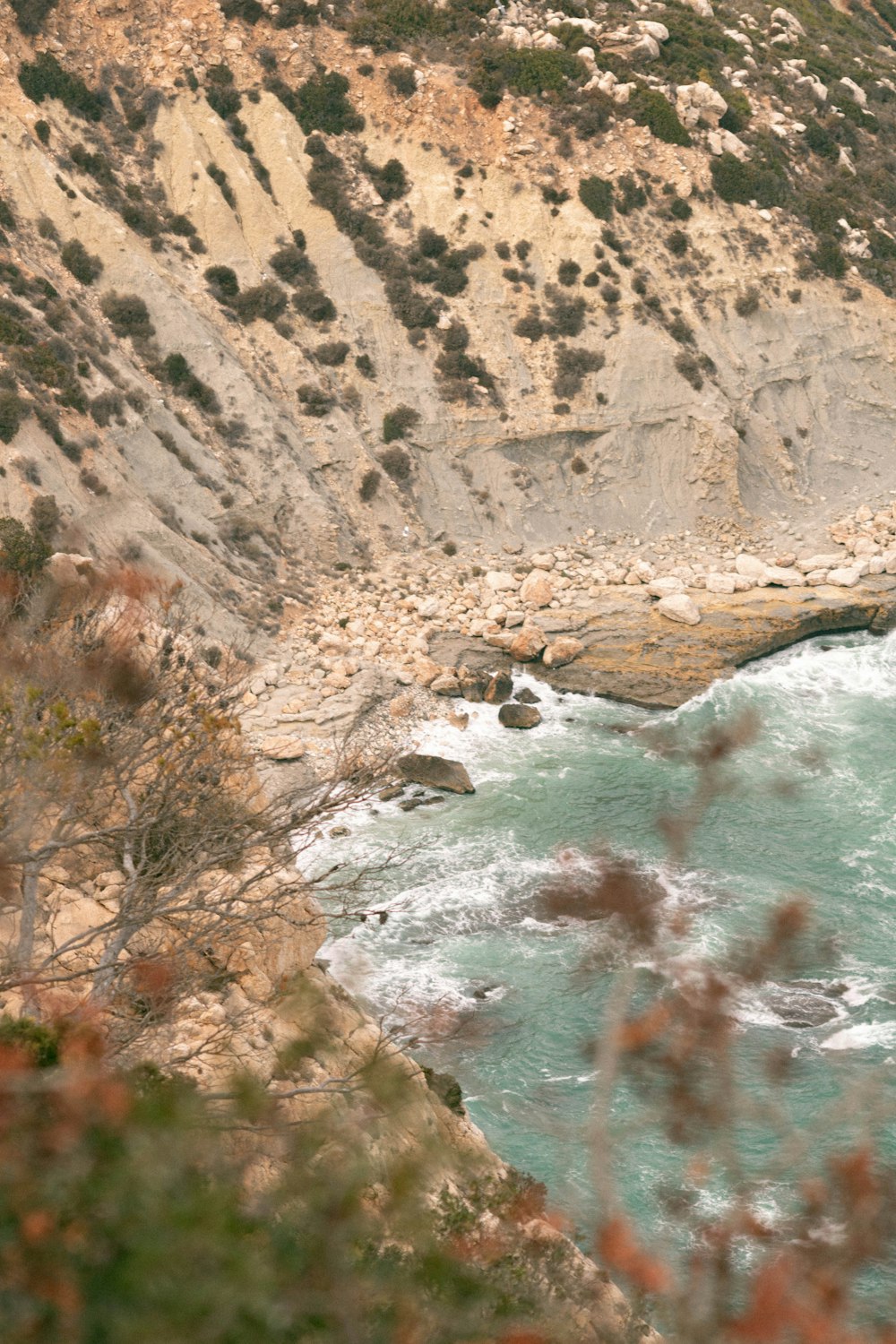 a view of a body of water near a cliff
