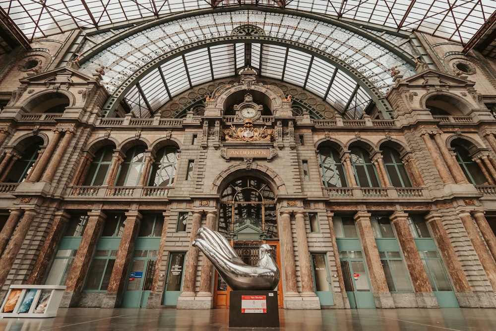 a large building with a large glass ceiling