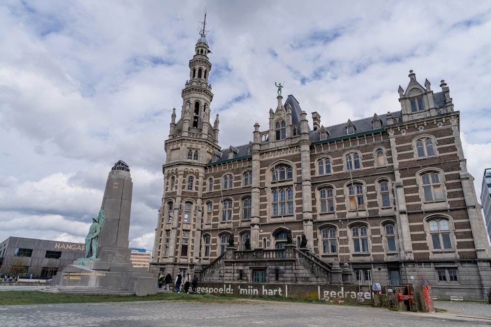 a large building with a clock tower on top of it