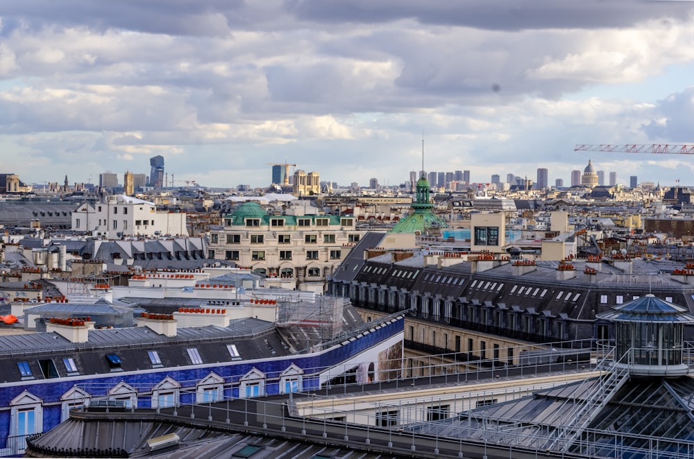 a view of a city from the top of a building