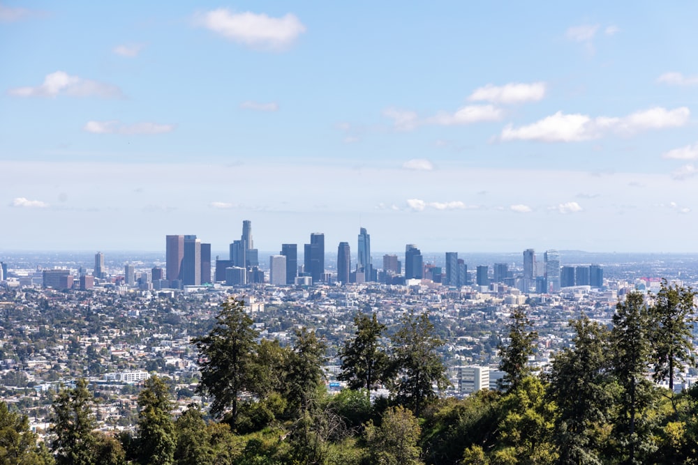 a view of a city from the top of a hill