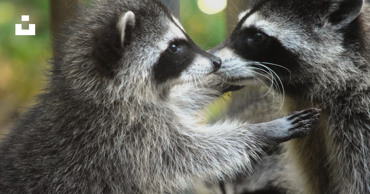 Multiple Raccoons A couple of raccoons standing next to each other photo – Free Wa Image ...