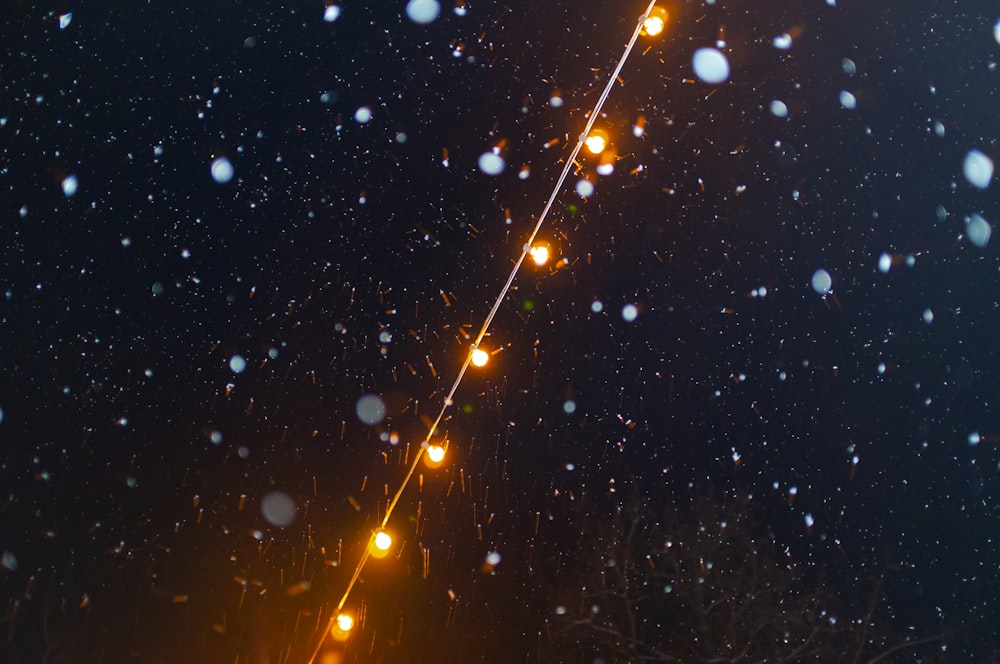 a street light that has some lights on it