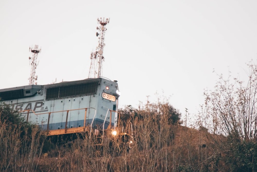 a train traveling through a lush green countryside