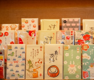 a bunch of cards that are sitting on a table