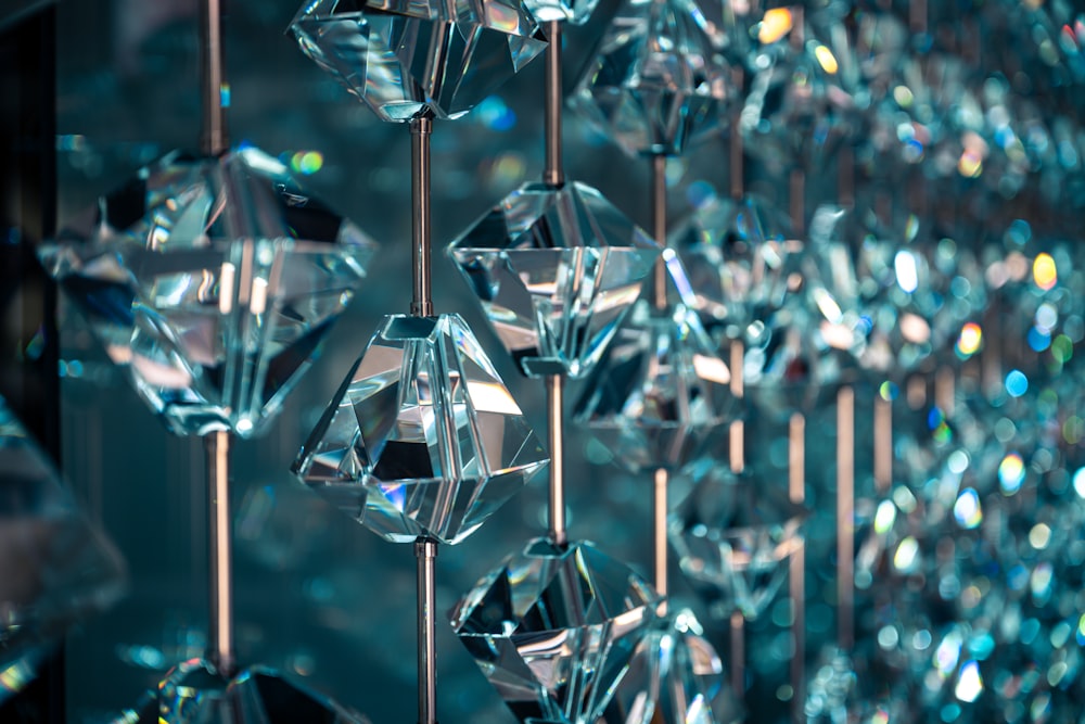 a close up of a bunch of crystal beads