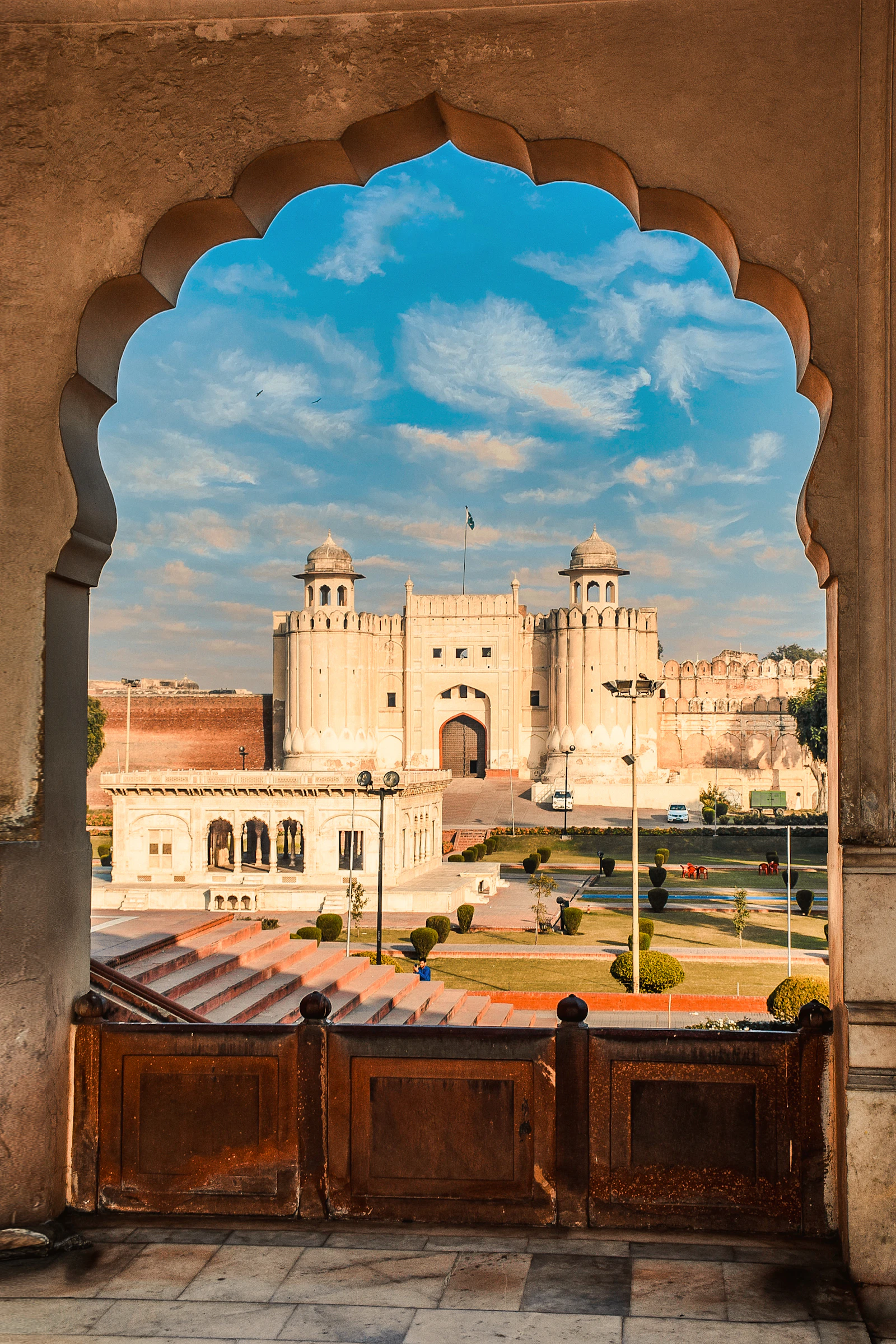 Lahore Fort seen through a Mughal archway, Walled City of Lahore, Pakistan