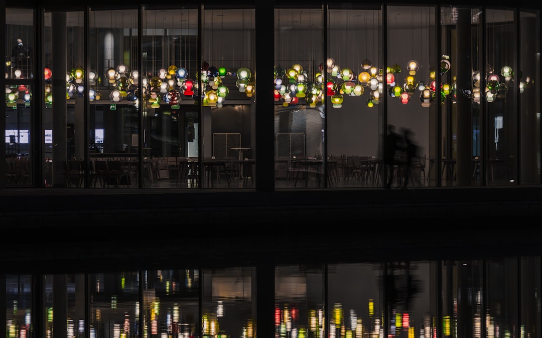 a reflection of a building in the water, Such an unexpected beautiful interior at the heart of Berlin. This is at the Pa