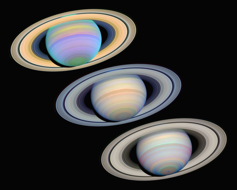 土星の環は、このアーティストのレンダリングに示されています