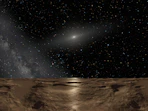 an artist's impression of a distant object on the surface of the moon