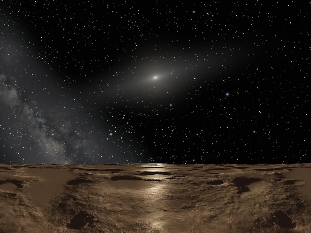 an artist's impression of a distant object on the surface of the moon