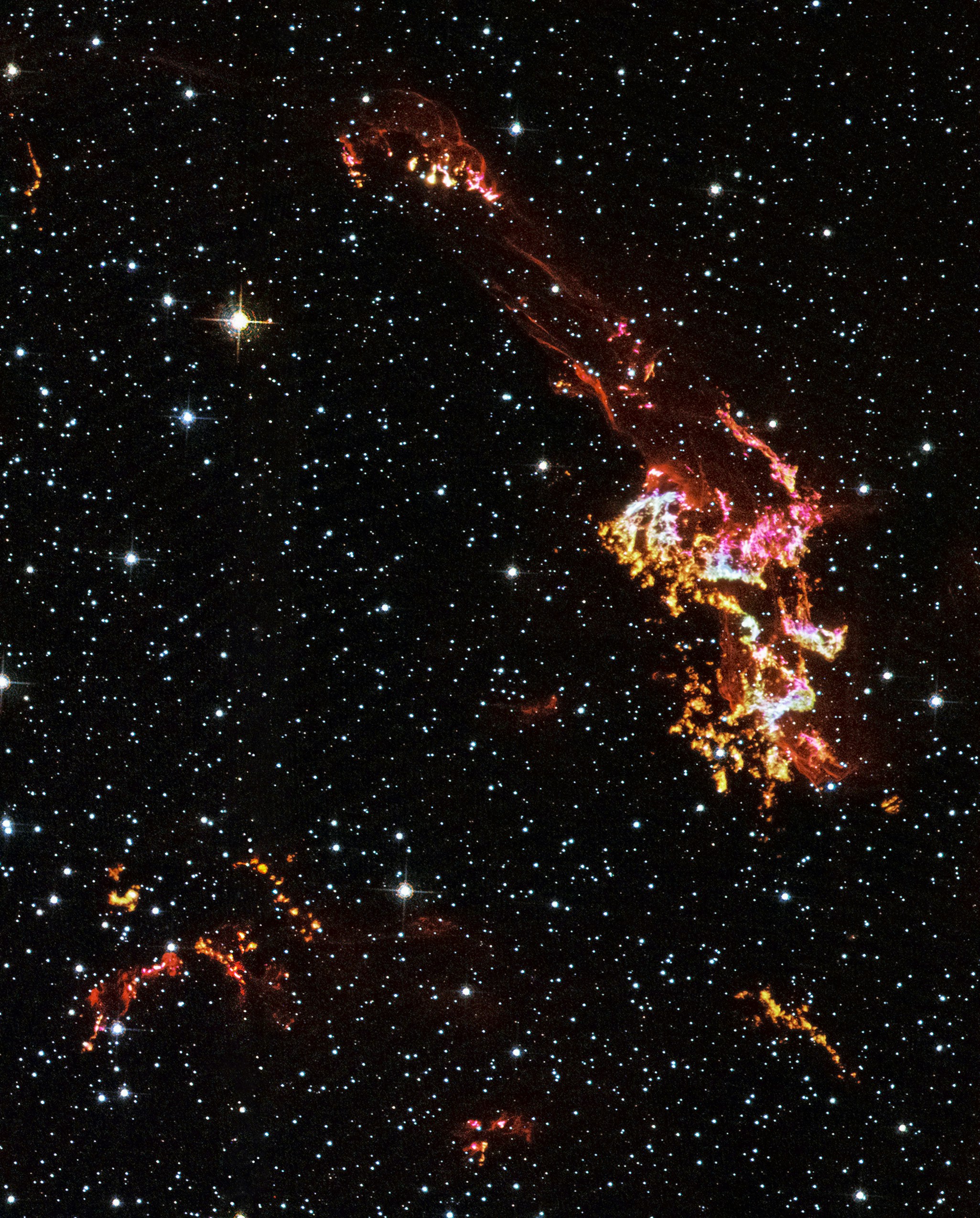 the night sky is filled with stars and bright lights