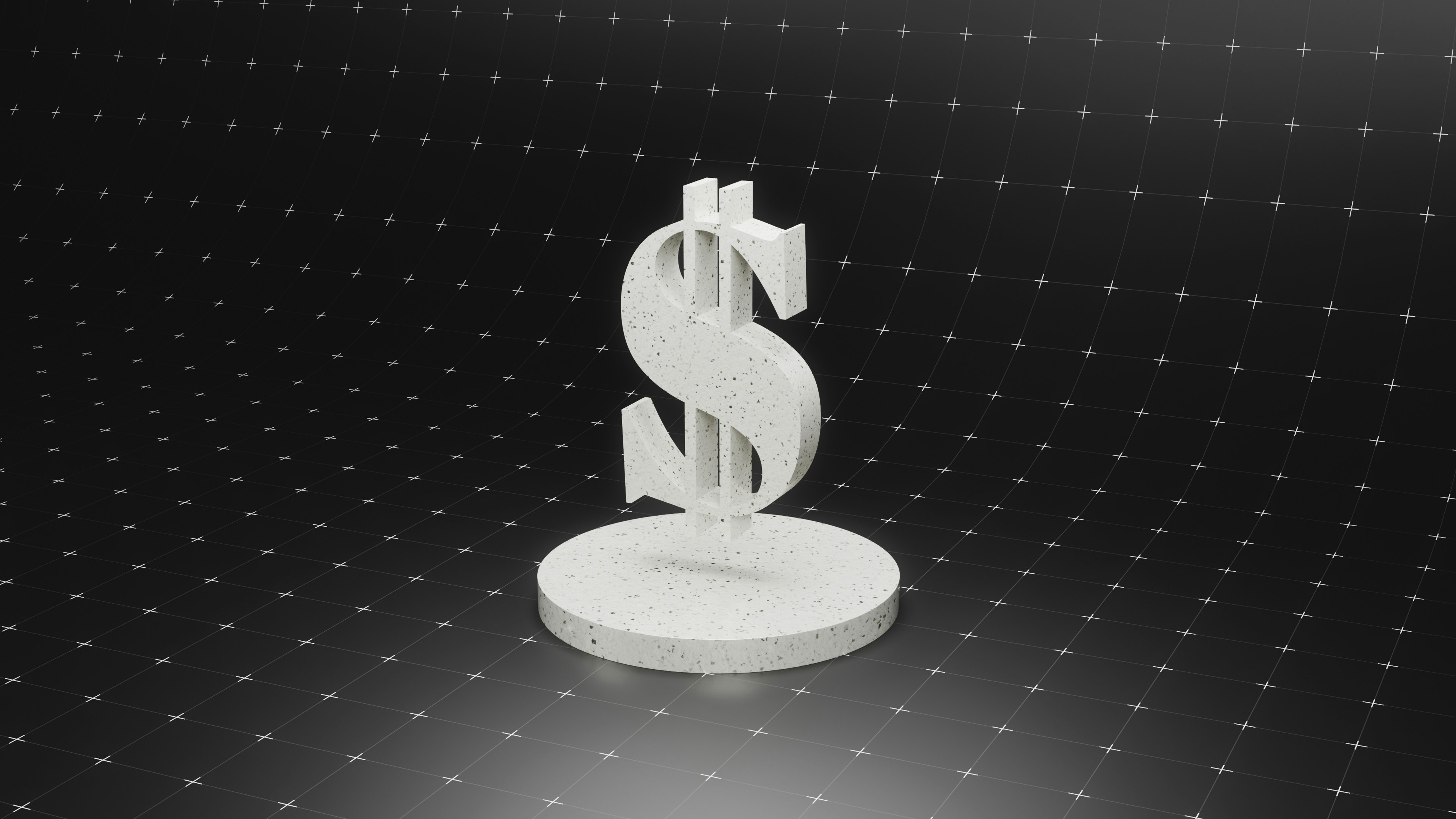 a dollar sign on top of a round object