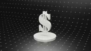 a dollar sign on top of a round object