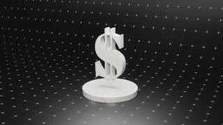 a dollar sign on top of a round object