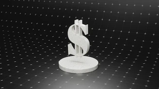 a dollar sign on top of a round object
