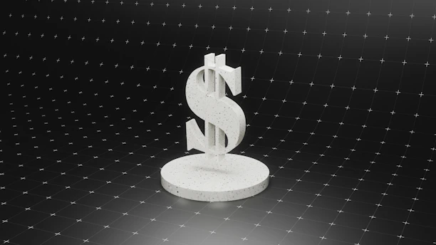 a dollar sign on top of a round object