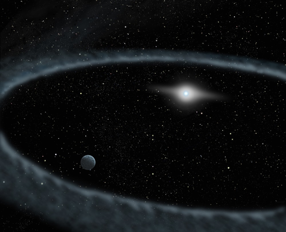 an artist's impression of a black hole in the sky