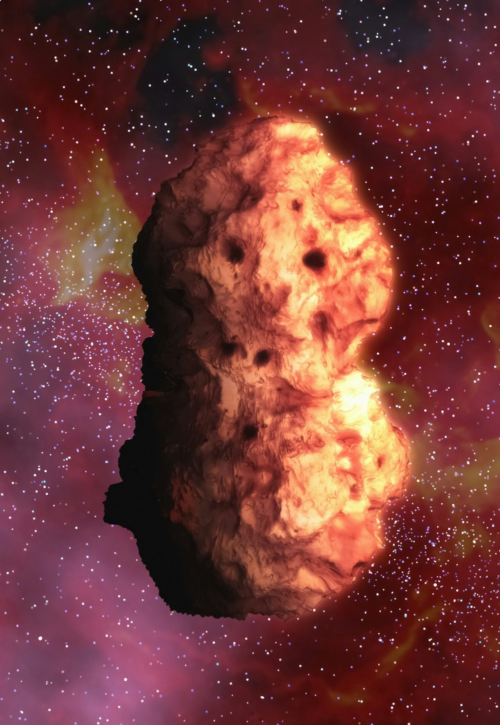 an artist's impression of a comet collision