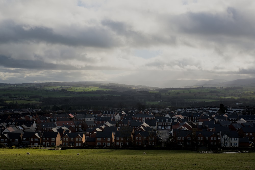 a view of a city from a hill