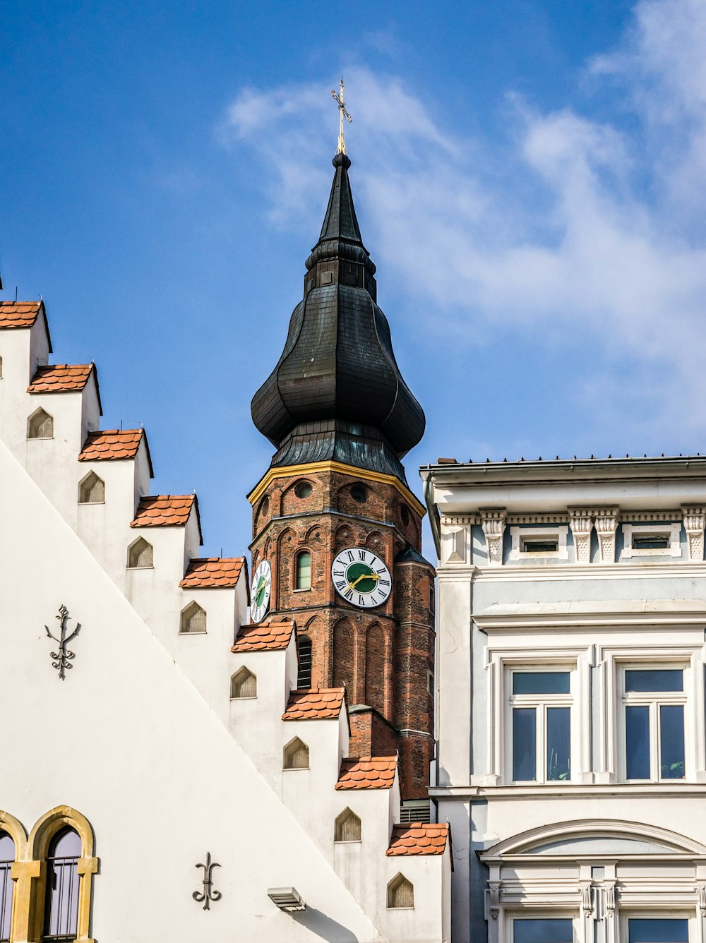 a clock tower on top of a building