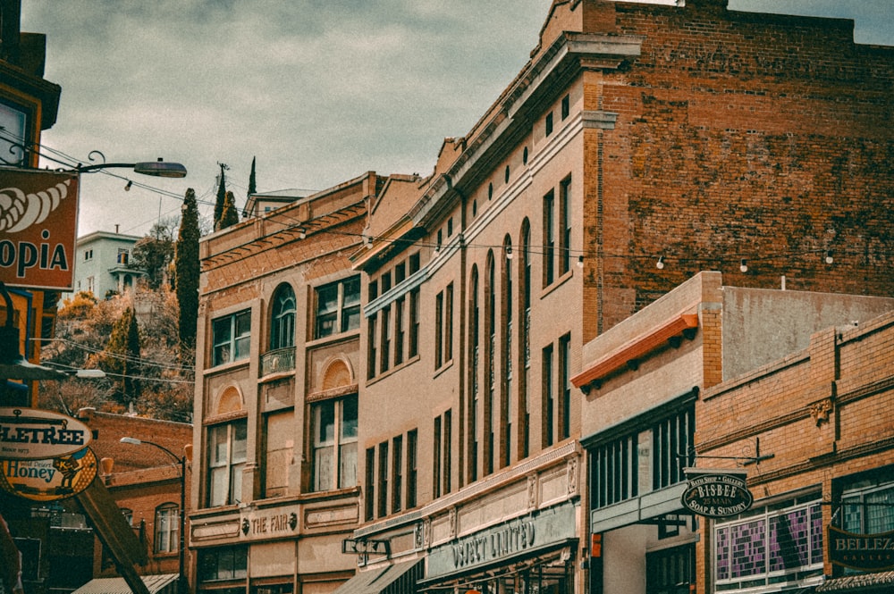 a city street filled with lots of tall buildings