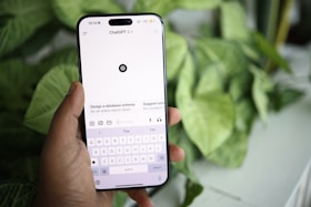 a person holding a cell phone in their hand