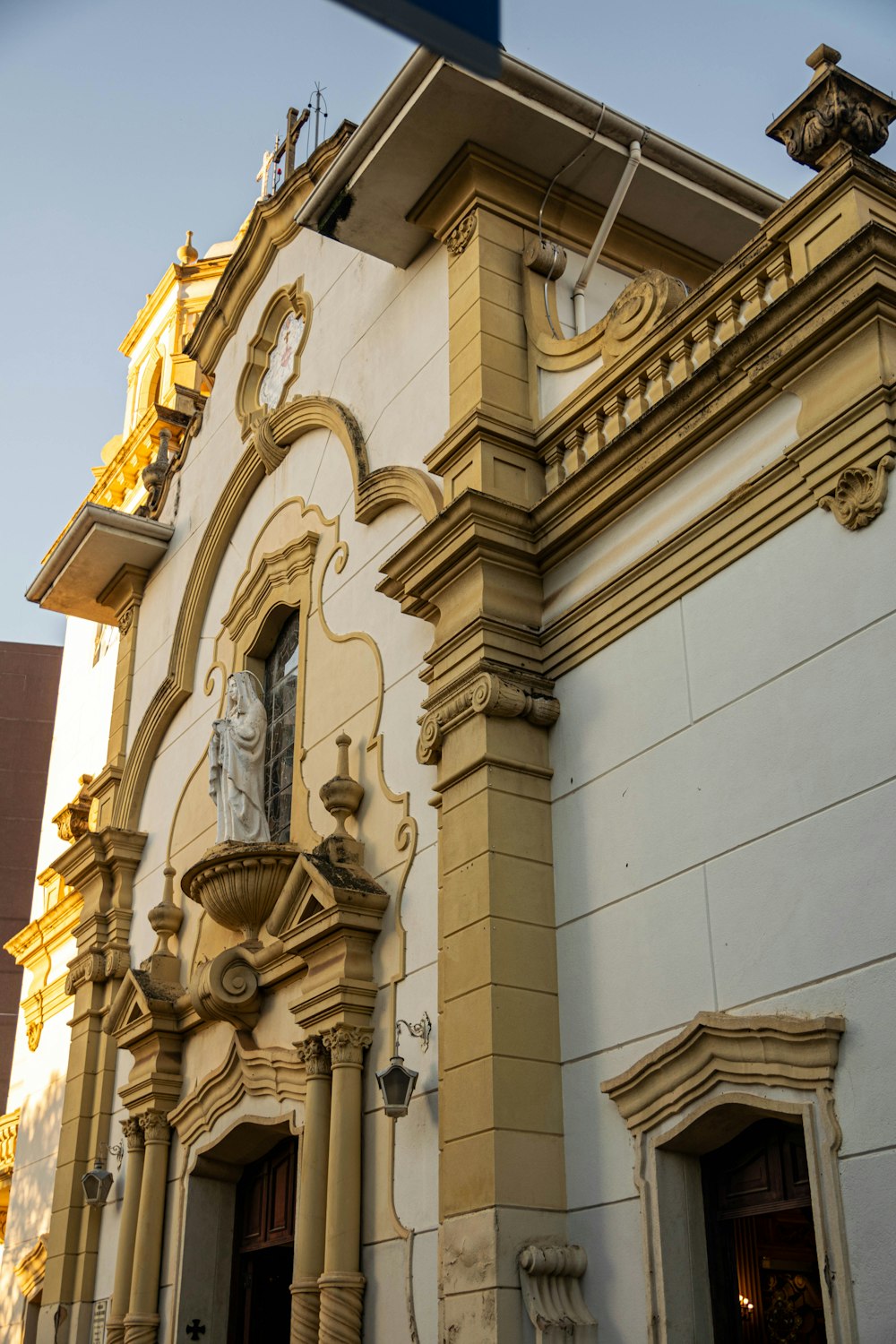 a building with a clock on the front of it