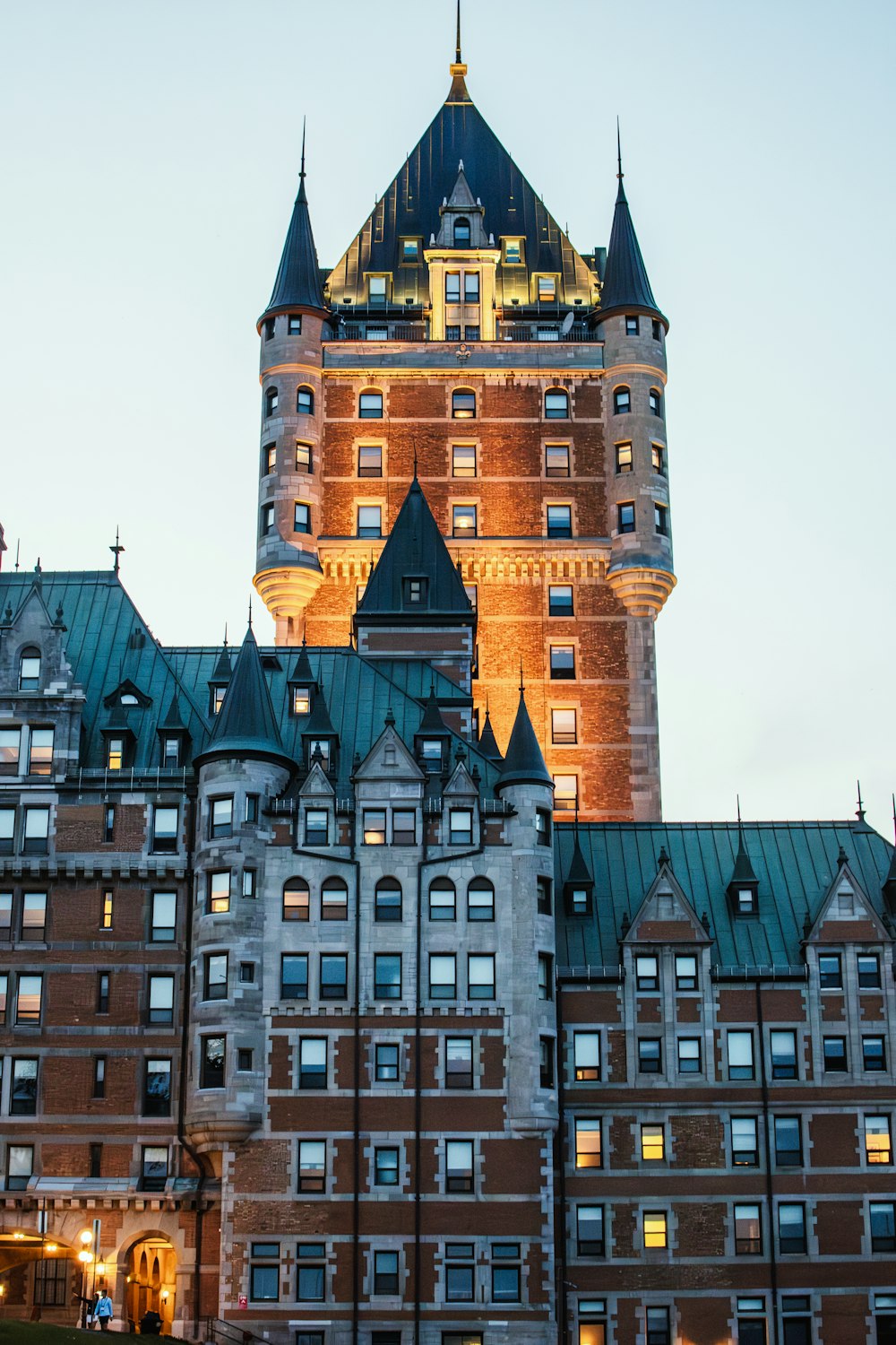 a very tall building with a clock on the top of it