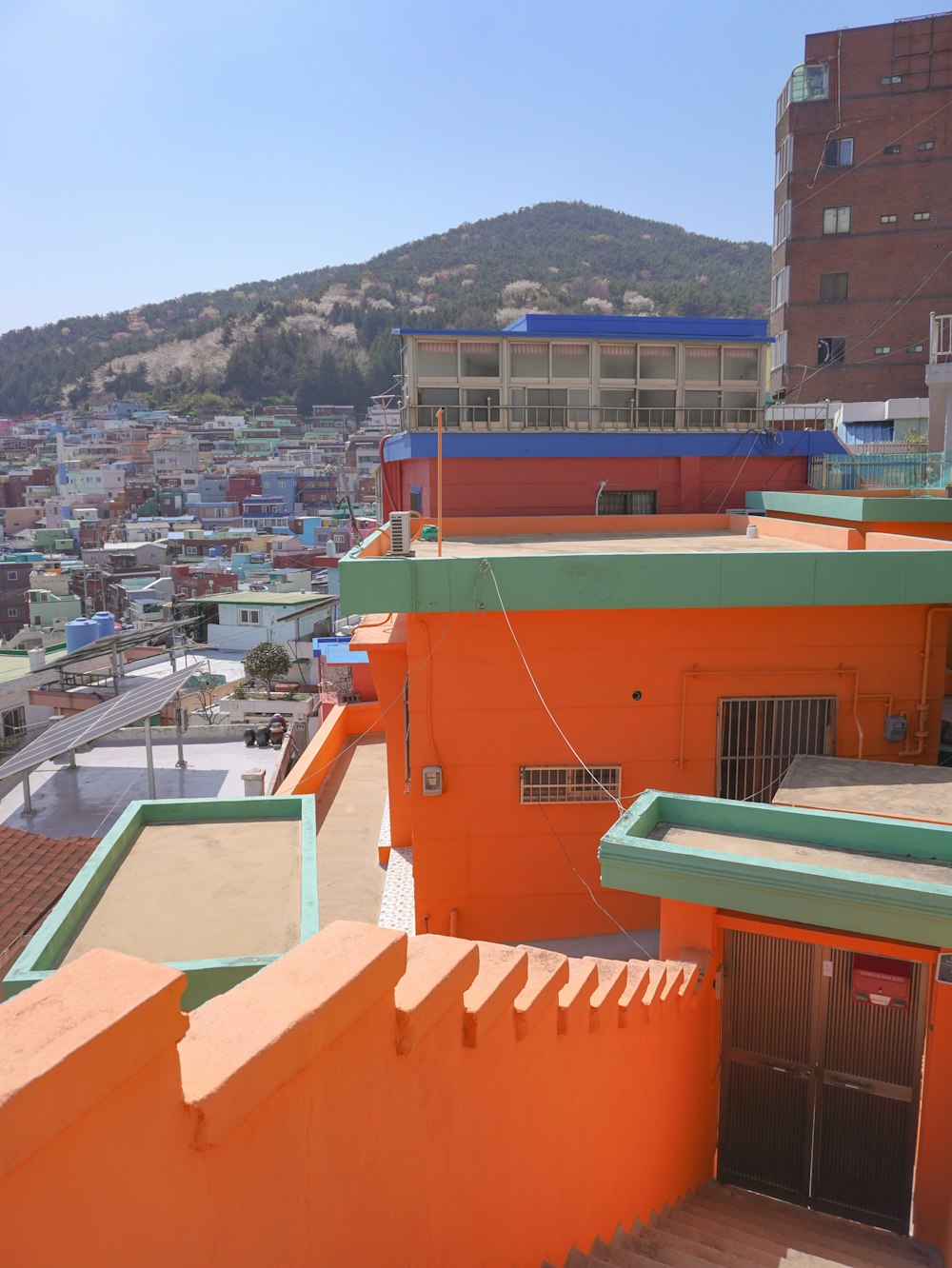 a view of a city from a rooftop