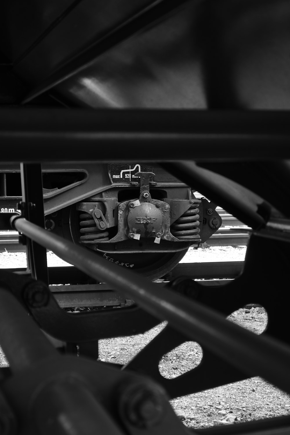 a black and white photo of a train engine