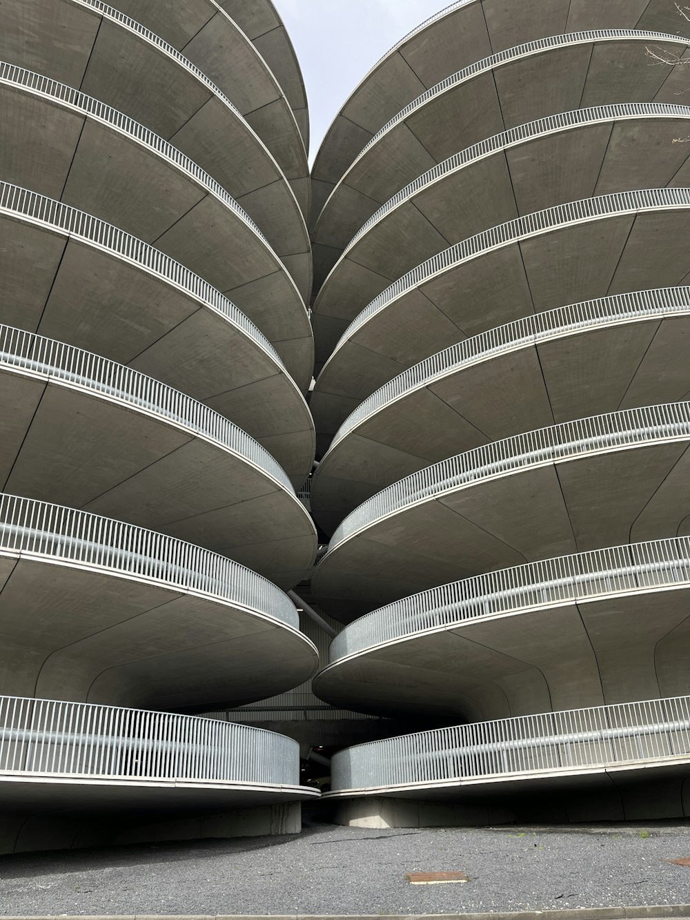 a large building with a bunch of balconies on top of it